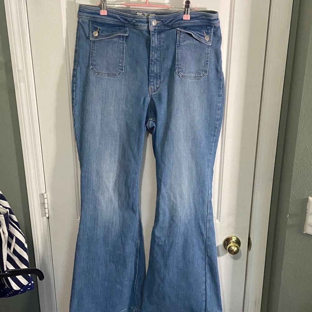 We The Free Light Blue Flare Denim Jeans